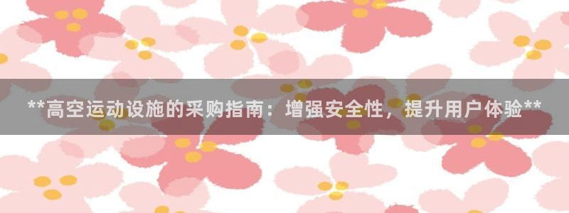 耀世天下的图片唯美：**高空运动设施的采购指南：增强