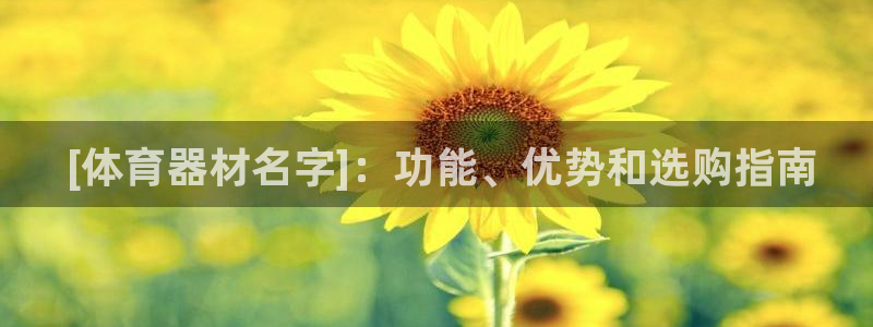 耀世而生： [体育器材名字]：功能、优势和选购指南
